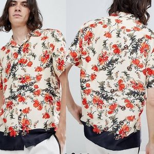 ASOS Men’s Satin Floral Button Down Shirt